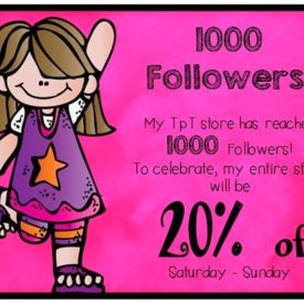 1,000 Followers and a SALE!